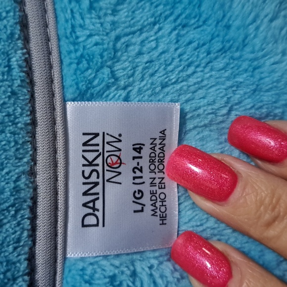 DANSKIN Blue/Gray Fleece Zip-Up W/Pockets Jacket. Size Large NWOT - Picture 8 of 9